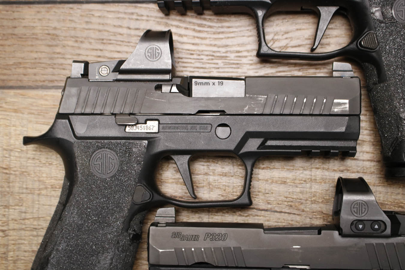 SIG SAUER P320 X Carry 9mm Police Trade-In Pistol with Romeo1 Pro Red Dot Sight and Stippled Grip (Fair Condition)