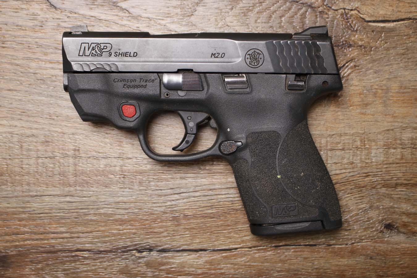SMITH AND WESSON M&P9 Shield M2.0 9mm Police Trade-In Pistol with Crimson Trace Laser