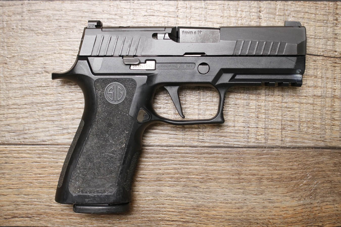 SIG SAUER P320 X Carry 9mm Optic Ready Police Trade-in Pistol with Scioto County Sheriffs Office Markings (Fair Condition)