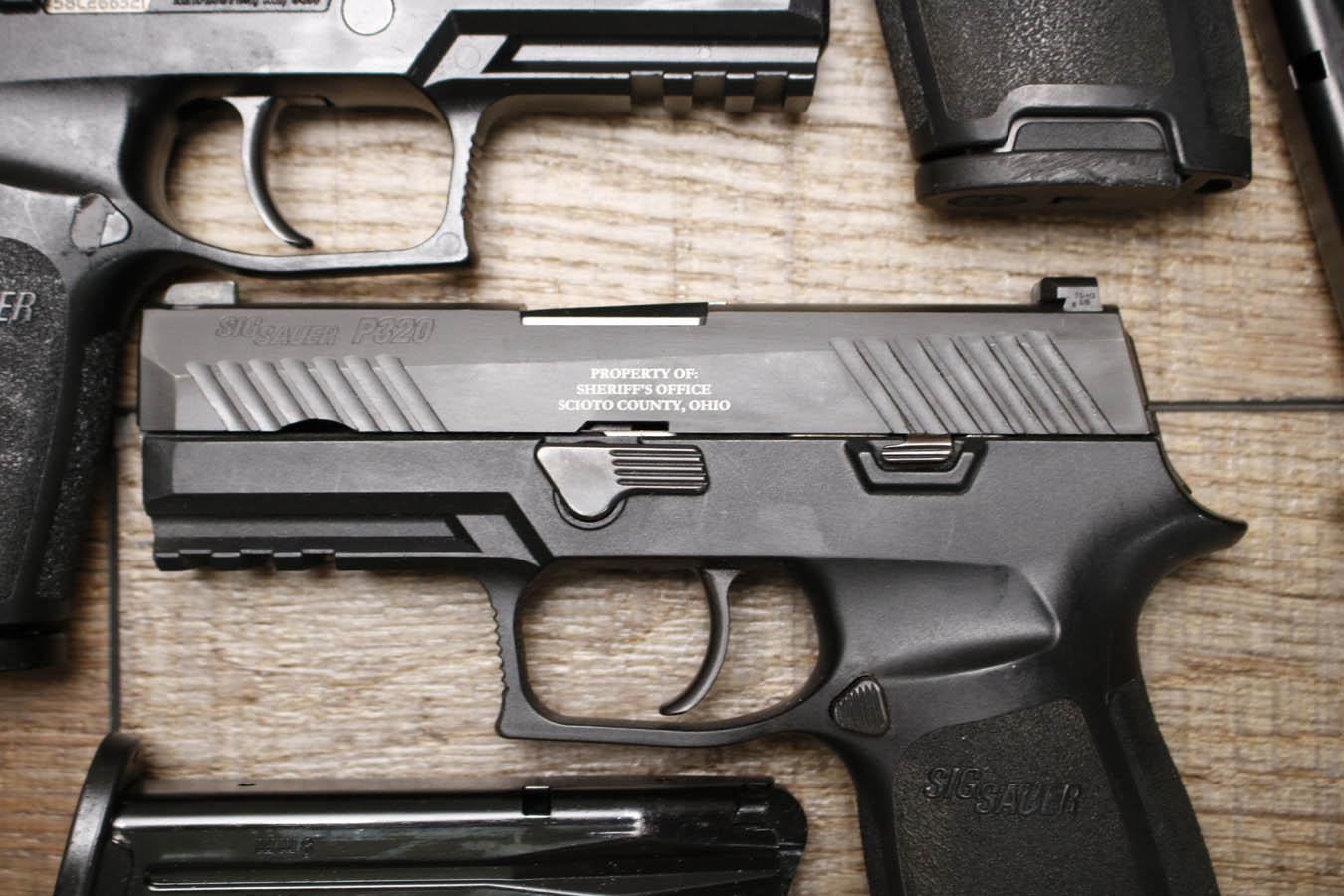 SIG SAUER P320 Carry 9mm Police Trade-In Pistol with Scioto County Ohio Sheriffs Office Markings (Good Condition)