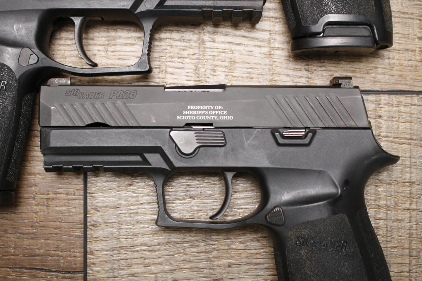 SIG SAUER P320 Carry 9mm Police Trade-In Pistol with Scioto County Sheriffs Office Markings (Fair Condition)