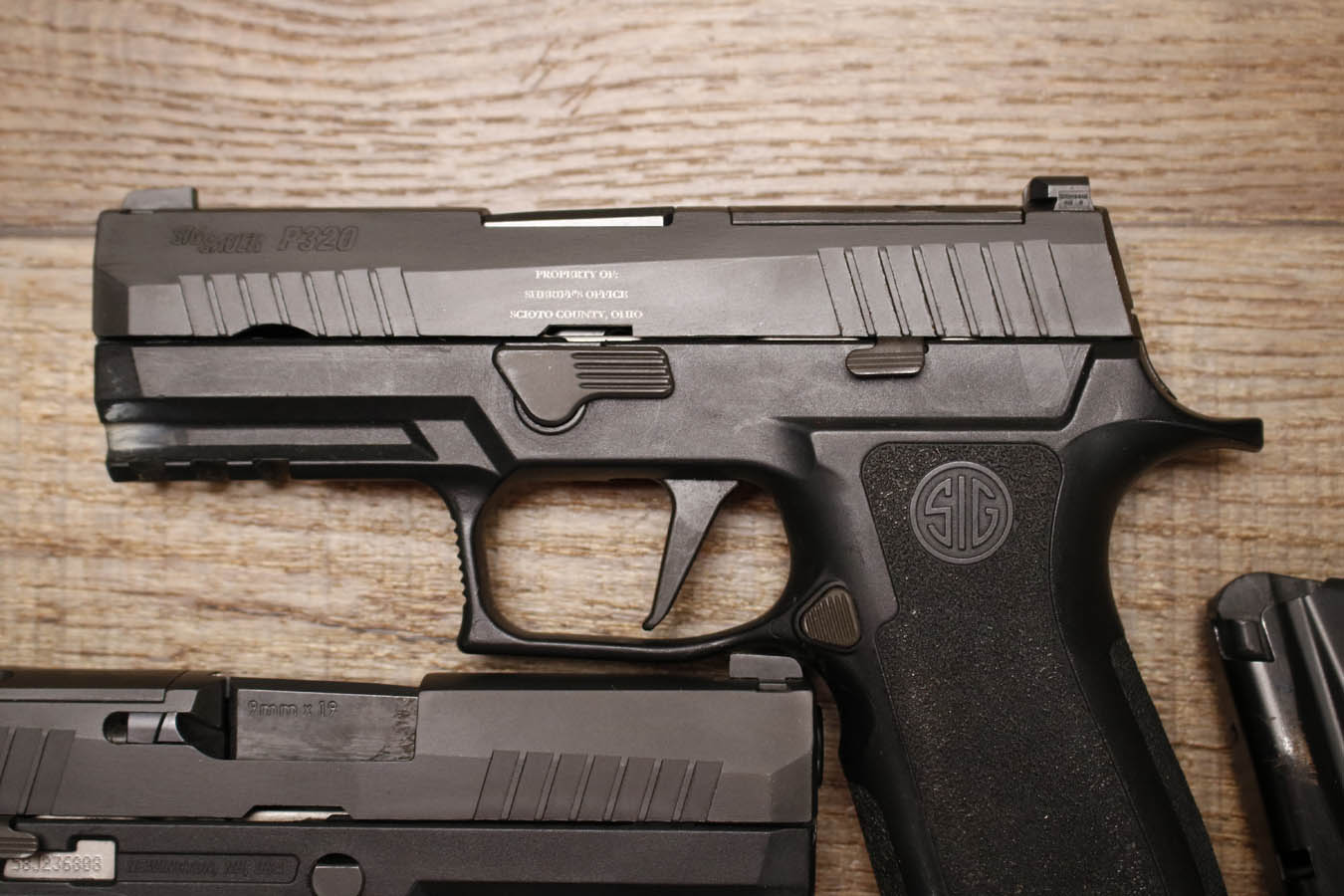 SIG SAUER P320 X Carry 9mm Police Trade-In Pistol with Scioto County Sheriffs Office Stamp (Good Condition)