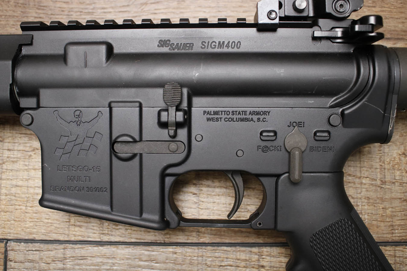 PALMETTO STATE ARMORY Letsgo-15 5.56mm Police Trade-In Limited Joe Biden Lets Go Brandon AR Pistol with SIG M400 Upper