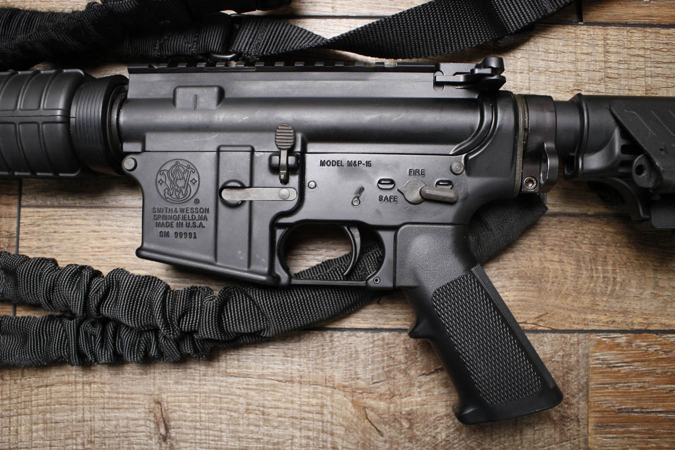 SMITH AND WESSON M&P-15 5.56mm Police Trade-In Rifles with A2 Handguard and CAA Stock (No Magazine)
