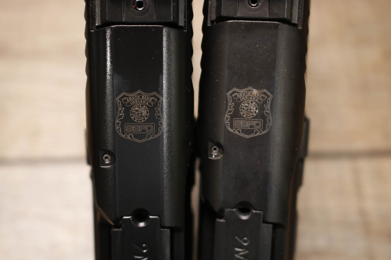 SMITH AND WESSON M&P9 M2.0 9mm Full-Size Police Trade-in Pistols with South Bend Police Department Markings