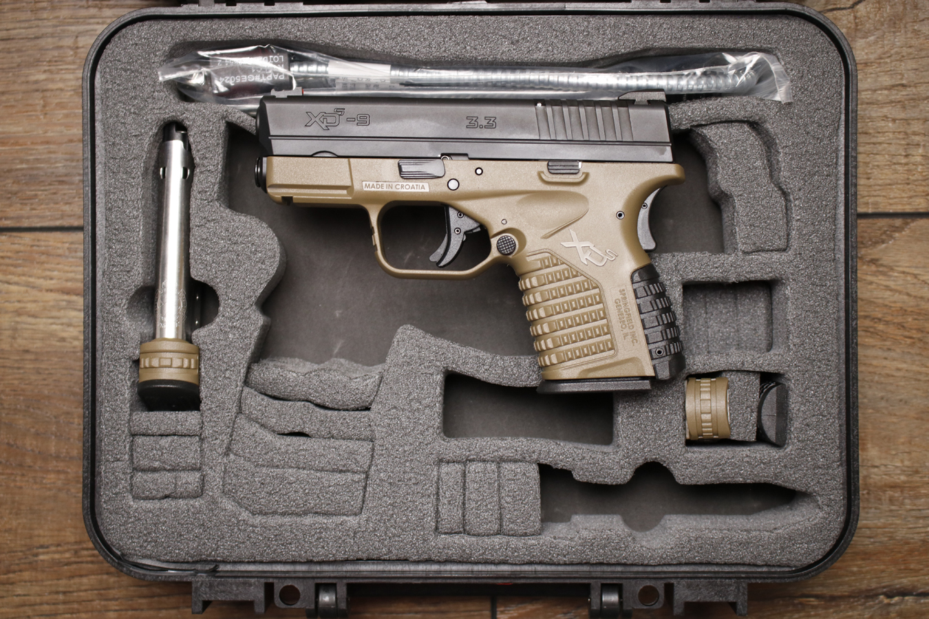 SPRINGFIELD XDS 9mm FDE Police Trade-In Pistol with Original Box and Three Magazines