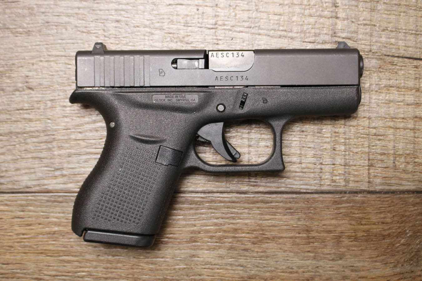 GLOCK 42 380 ACP Police Trade-In Pistol with Holster and 2 Magazines