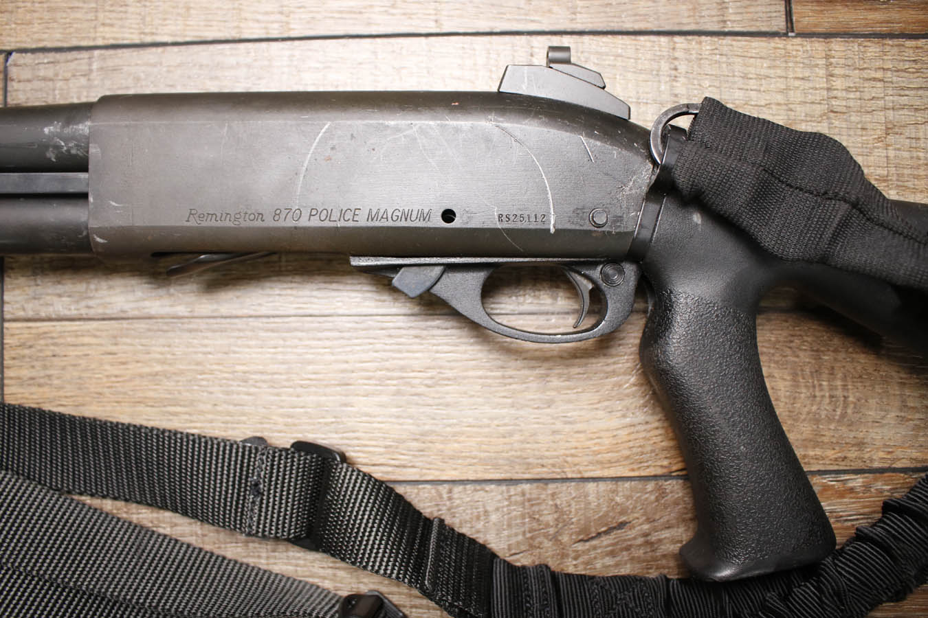 REMINGTON 870 Police Magnum 12 Gauge Police Trade-In Pump Shotgun with SureFire Forend and Wilson Combat Sights