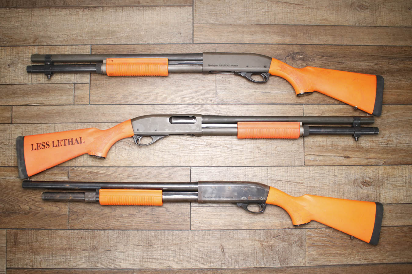 REMINGTON 870 Police Magnum 12GA Police Trade-In Shotgun with Less Le Orange Furniture and Extended Tube Mag