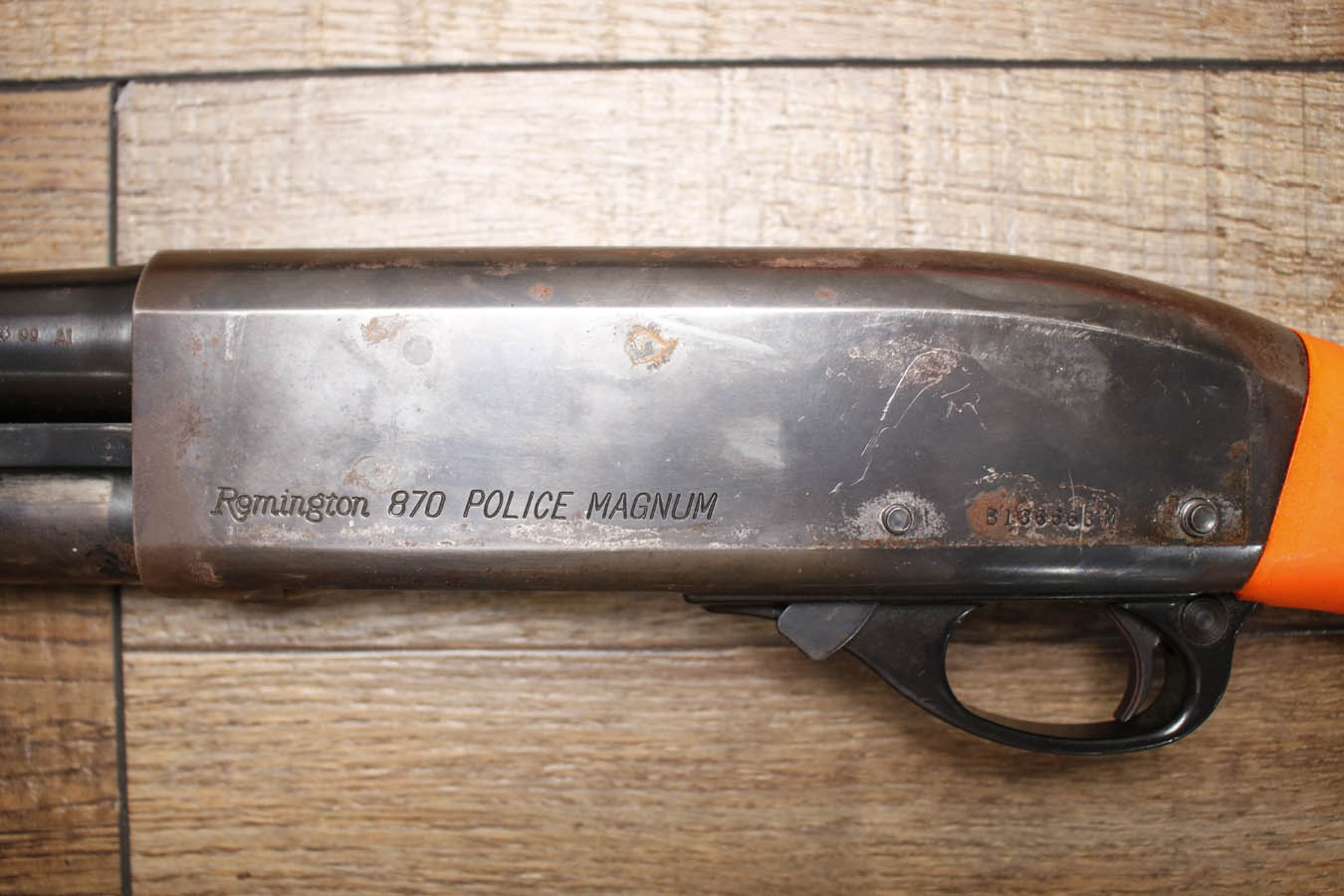 REMINGTON 870 Police Magnum 12GA Police Trade-In Shotgun with Less Le Orange Furniture and Extended Tube Mag
