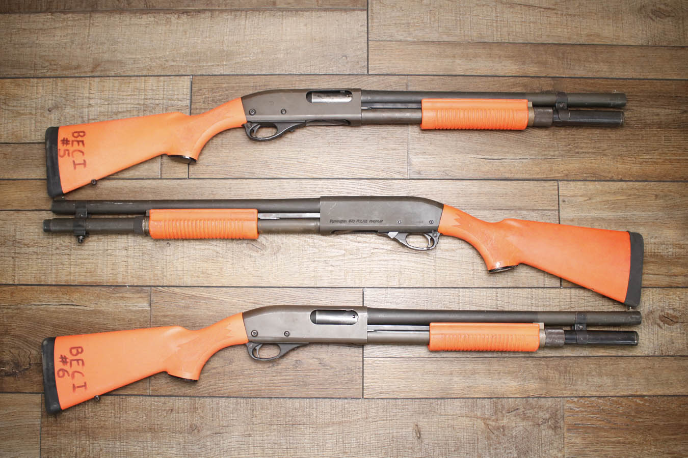 REMINGTON 870 Police Magnum 12GA Police Trade-In Shotgun with Synthetic Orange Furniture and Extended Tube Mag