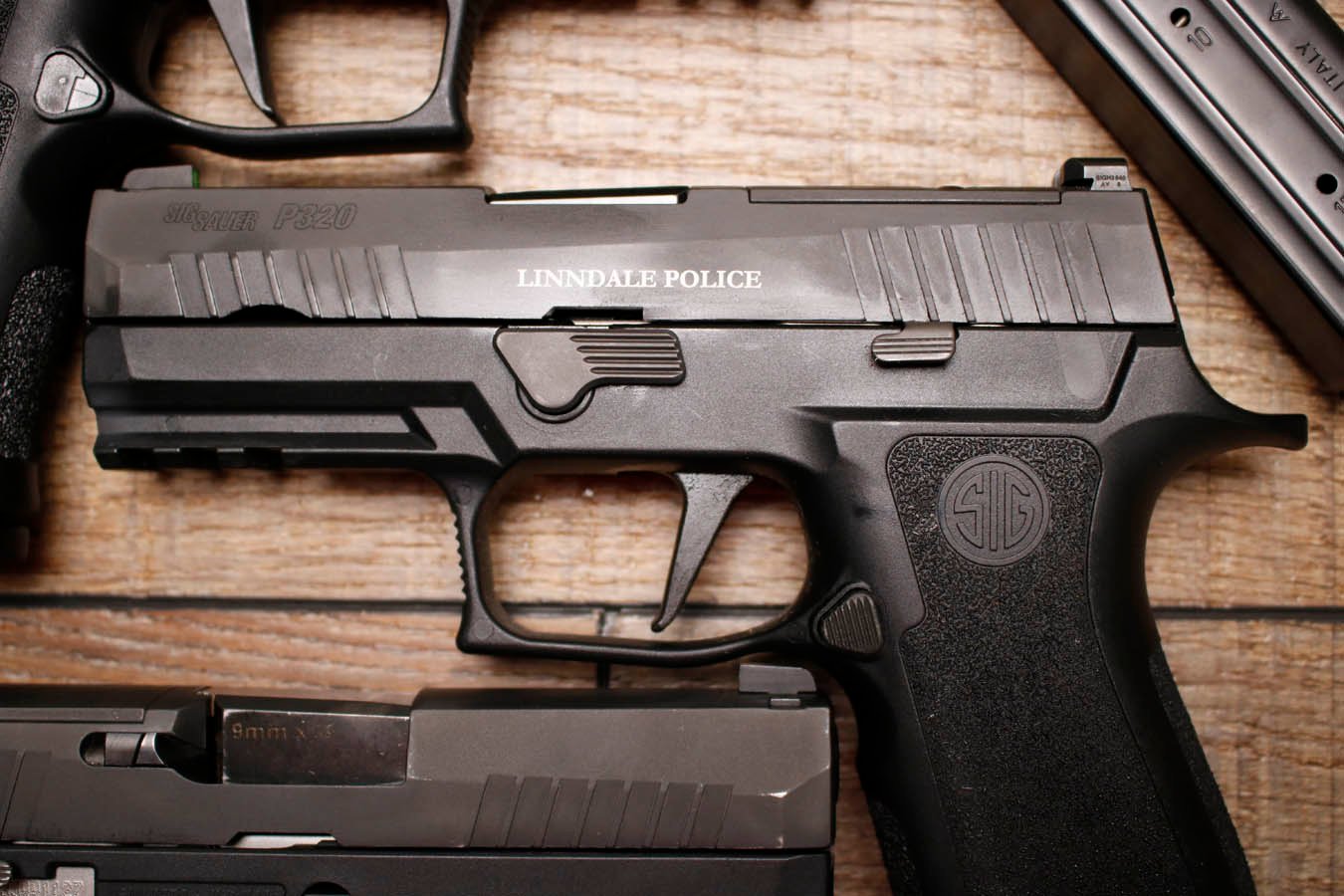 SIG SAUER P320 X Carry 9mm Optic Ready Police Trade-In Pistols with Night Sights and Linndale PD Engraving (Very Good Condition)