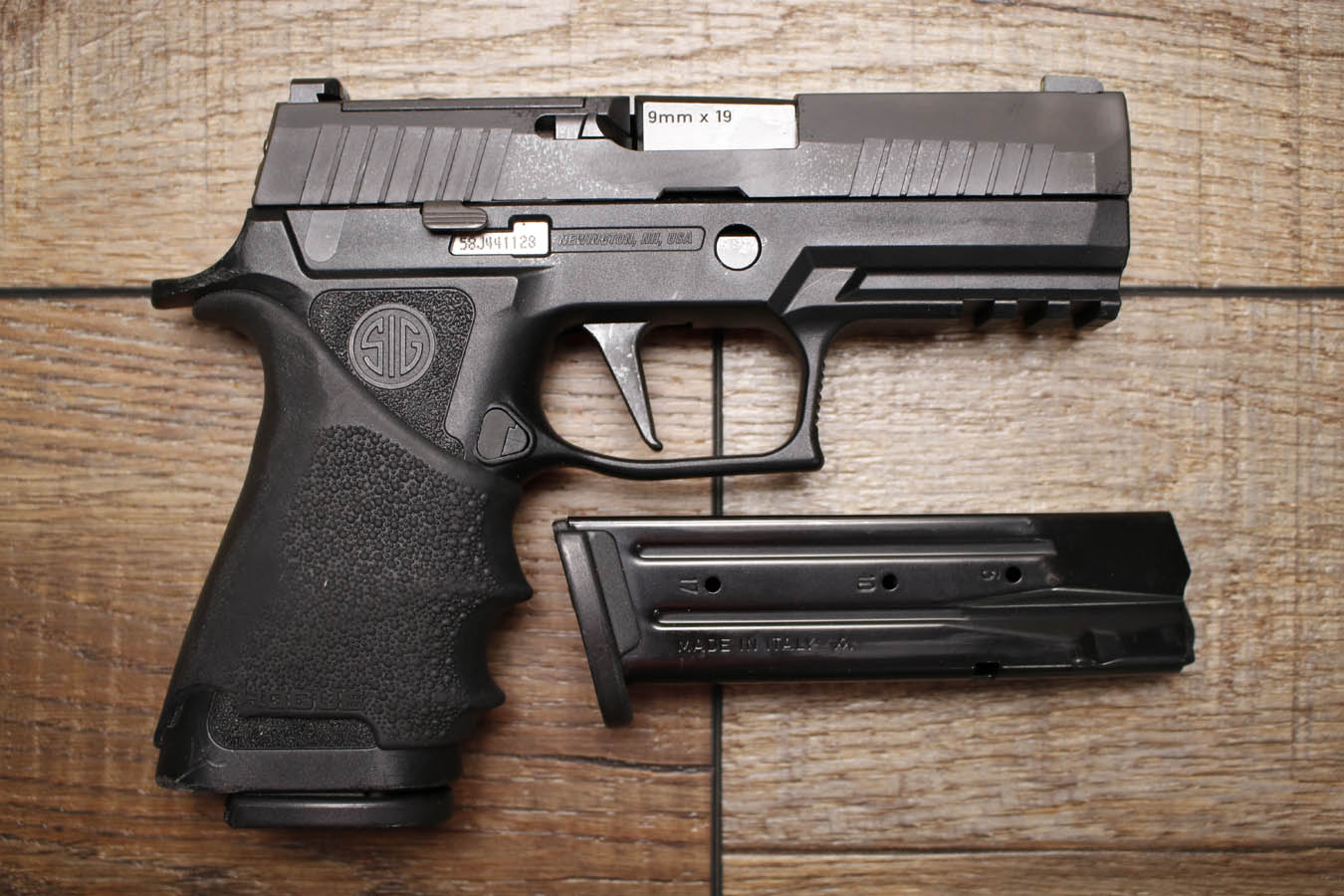 SIG SAUER P320 X Carry 9mm Optic Ready Police Trade-In Pistol with Night Sights and Linndale PD Engraving