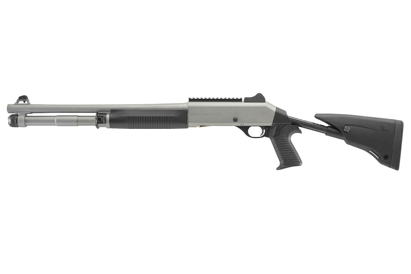 BENELLI M4 EXT Tactical 12 Gauge Semi-Auto Shotgun with Black Synthetic Stock and Titanium Cerakote Finish