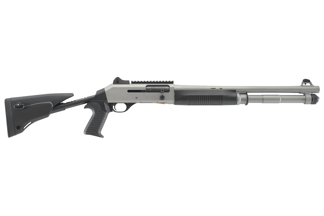 BENELLI M4 EXT Tactical 12 Gauge Semi-Auto Shotgun with Black Synthetic Stock and Titanium Cerakote Finish