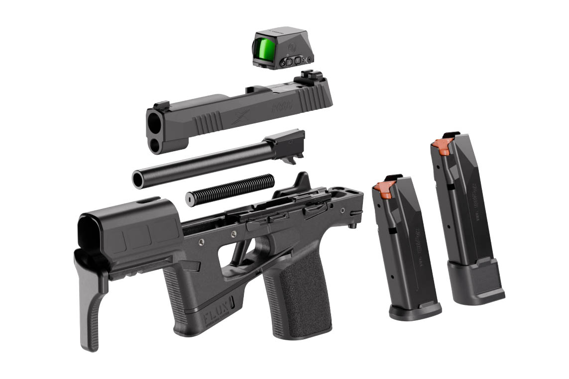 SIG SAUER P365-FLUX RXSL 9mm Pistol with Rapid Deploying Stabilizing Brace and Romeo X Compact Red Dot