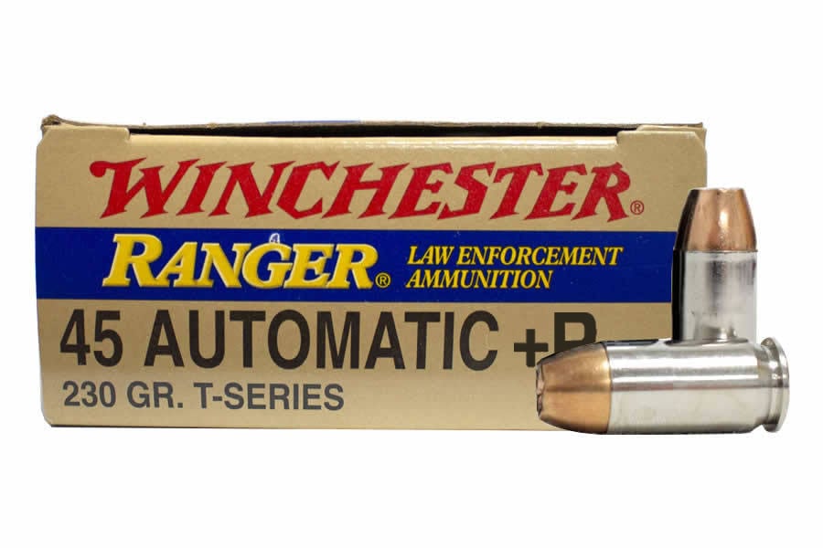 WINCHESTER AMMO 45 ACP +P 230 gr JHP Ranger T-Series Police Trade Ammo 50/Box