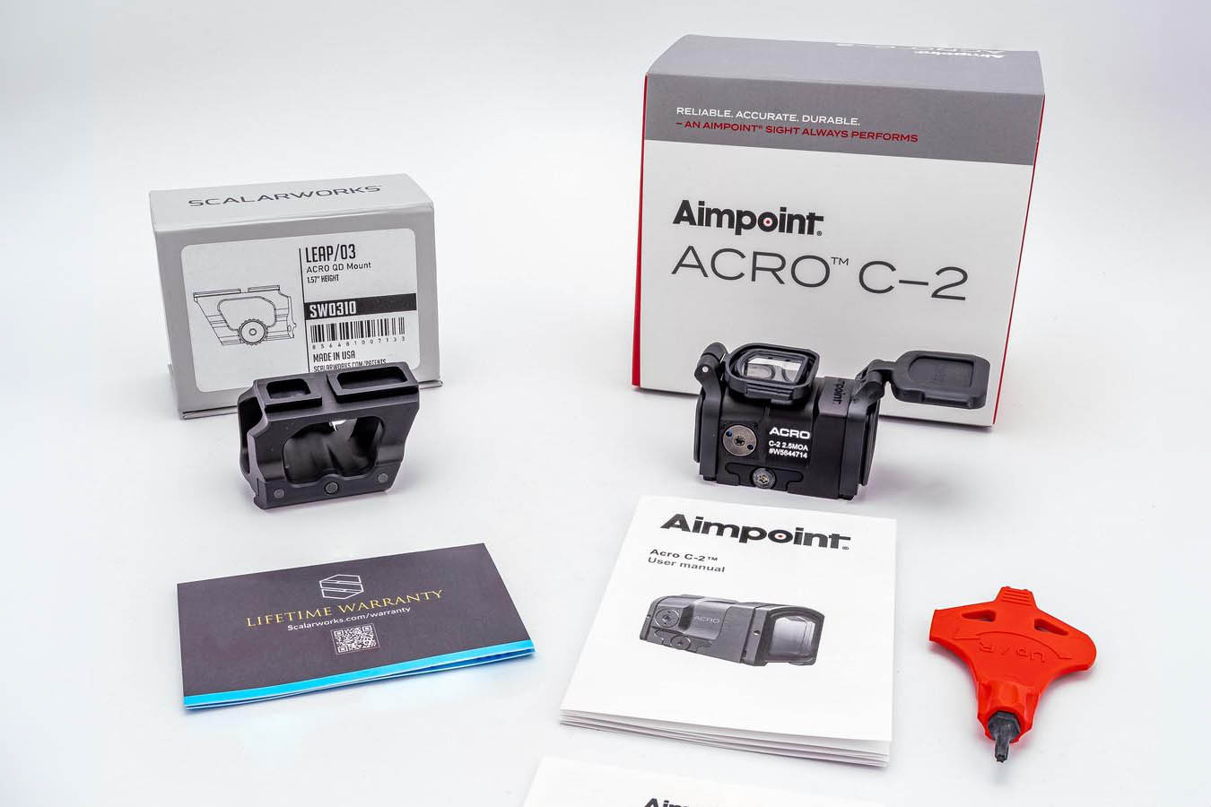 AIMPOINT Acro C-2 2.5 MOA Red Dot Reflex Sight with Scalarworks 1.57 Inch Mount