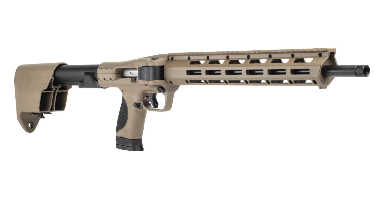 SMITH AND WESSON M&P FPC 9mm Flat Dark Earth (FDE) Folding Carbine with Threaded Barrel