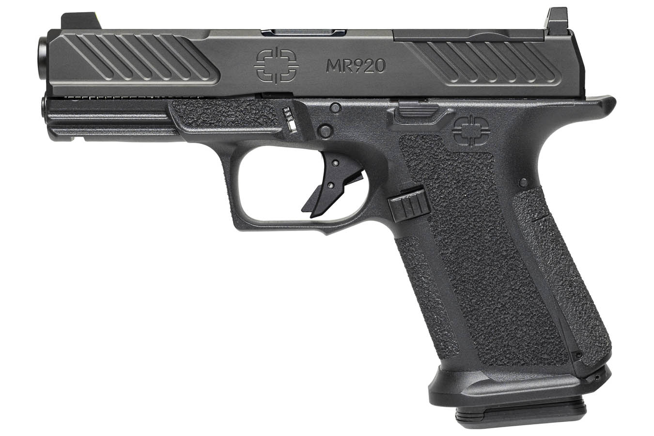 SHADOW SYSTEMS MR920 Combat 9mm Optic Ready Black Pistol with 4 Inch Black Spiral Fluted Barrel