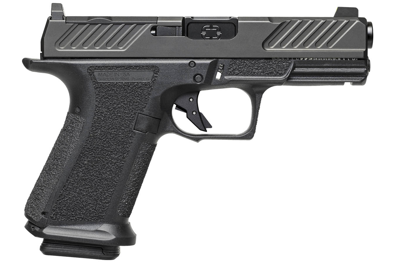 SHADOW SYSTEMS MR920 Combat 9mm Optic Ready Black Pistol with 4 Inch Black Spiral Fluted Barrel